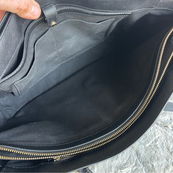 Tory Burch Saffiano Leather Tote Black Bag - Picture 12 of 16